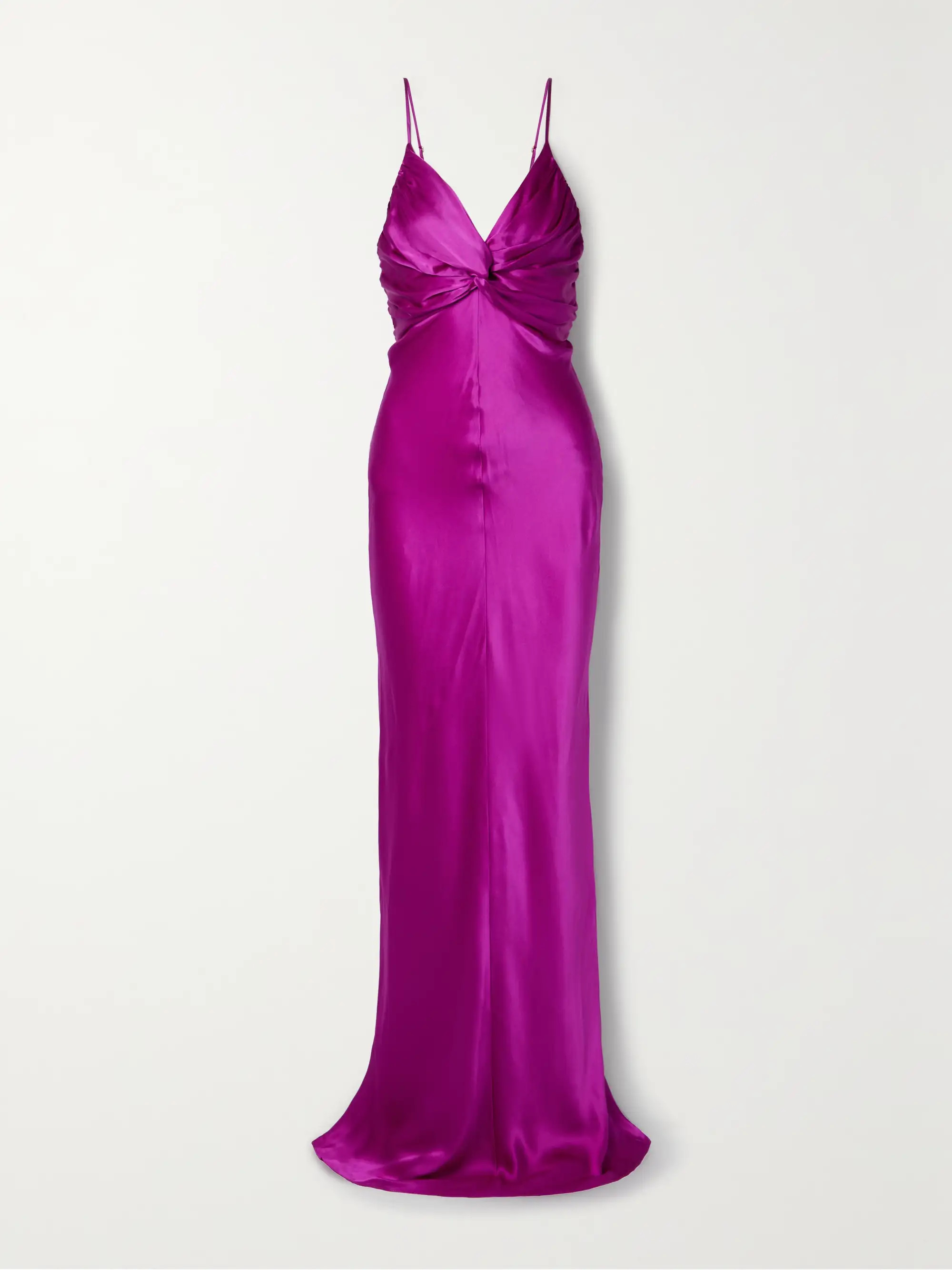 Athena twist-front silk-satin maxi dress | NET-A-PORTER (UK & EU)