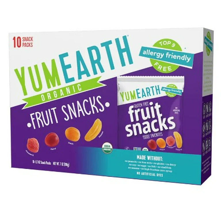 YumEarth Organic Fruit Snacks, Gluten Free, Shelf-Stable, 10 Ct Box - Walmart.com | Walmart (US)