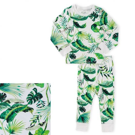 HART + LAND Toddler/Big Kid Organic Pima Cotton PJ Set – Palm Dreams | The Tot