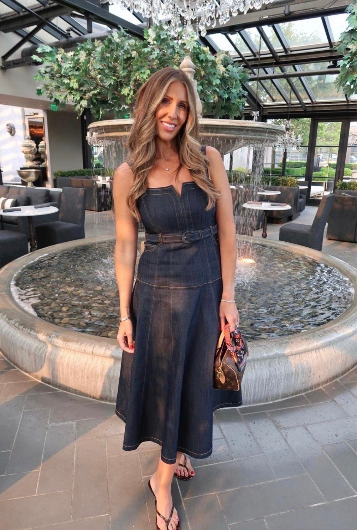 This denim midi dress is such a great mix of classic and modern. The structured bodice, belted waist, and dark denim make it feel elevated while still being easy to wear with sandals now or boots and a jacket later. It’s the kind of dress that works for brunch, dinner, or a day out shopping.

denim midi dress, denim dress, belted dress, dark denim, casual chic outfit, transitional fashion, summer to fall style, everyday dress, date night outfit, classic wardrobe, TheMomInStyle

#LTKootd #LTKSeasonal #LTKTravel