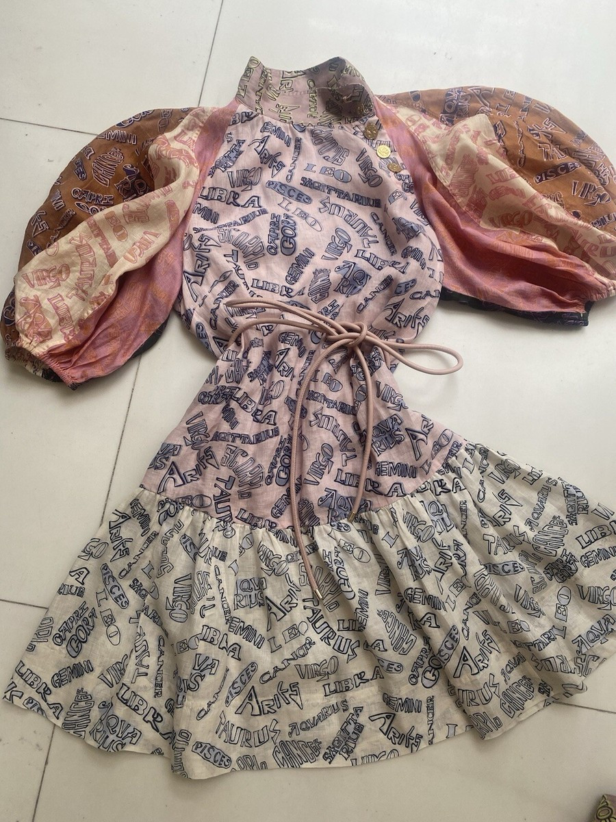 Zimmermann Spliced Zodiac Tie Nexk Mini dress size 2  | eBay | eBay US