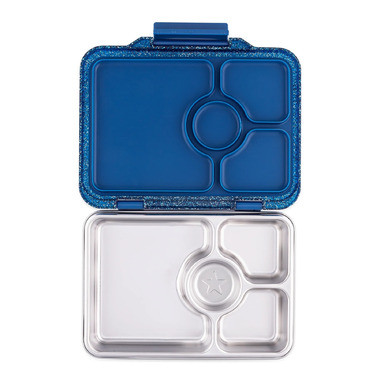 Yumbox Pret Stainless Steel 4 Compartment Bento Box Twilight Blue Glitter | Well.ca