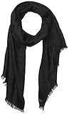 Calvin Klein Women's Distressed Grid Polyester and Lurex Scarf, Black, 1 | Amazon (US)