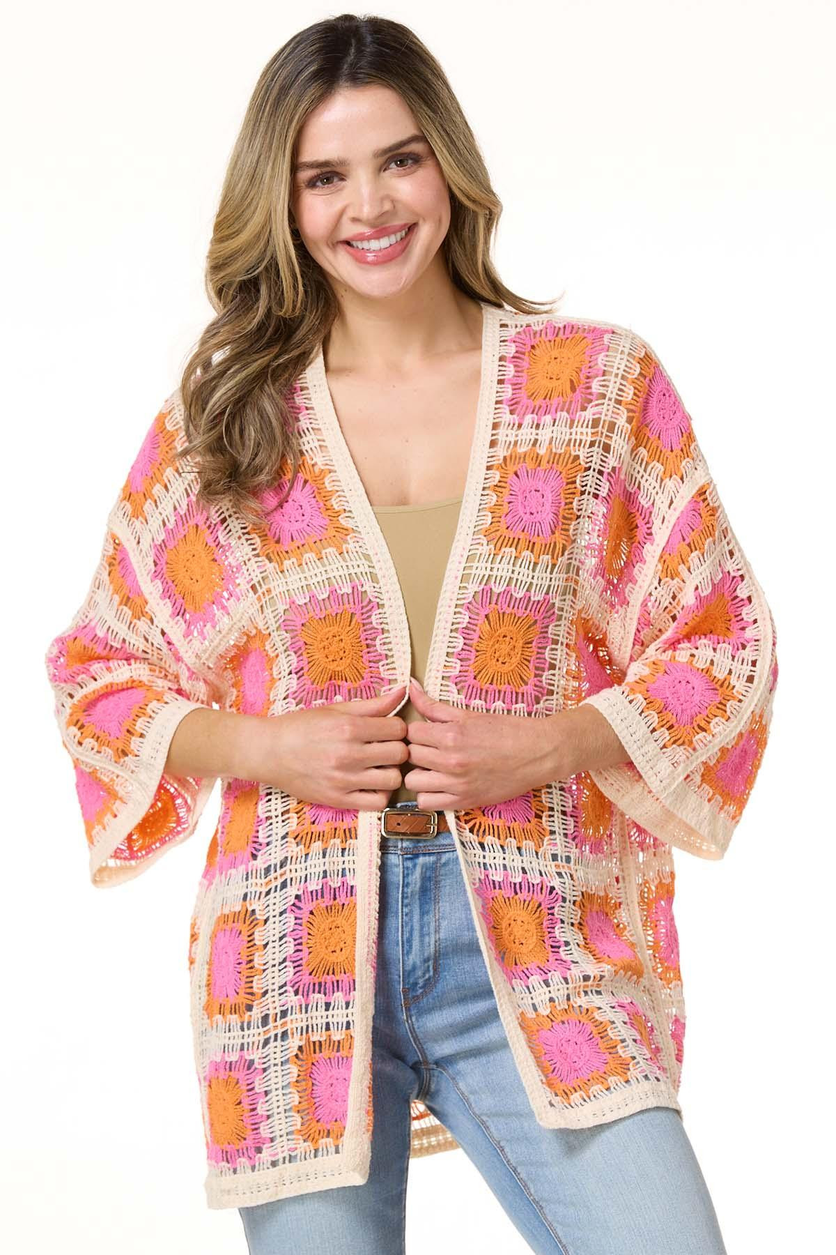 Square Crochet Cardigan | Cato Fashions