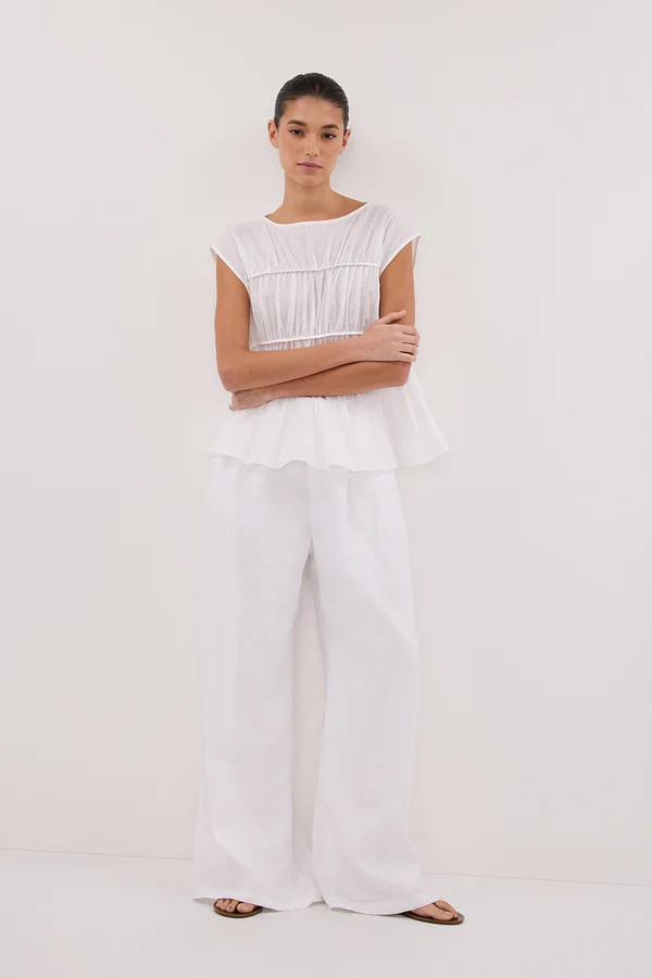 HOLDEN WHITE LINEN PANT | DISSH