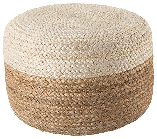 S & L Homes Pouf Ottoman - 100% Jute Braided Footrest Stool Hand Knitted Traditional Cord Boho Pouff | Amazon (US)