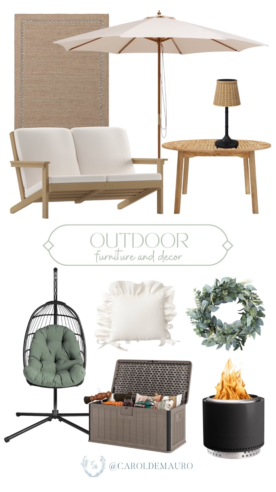 Target just released some new outdoor furniture and decor pieces! You don't want to miss out on these patio couch, outdoor umbrella, coffee table, a plush egg chair cushion, storage box, and an outdoor fire pit.

target home, patio inspo, outdoor living, backyard furniture, summer refresh, neutral decor, aesthetic home, cozy vibes

#LTKSeasonal #LTKU #LTKHome