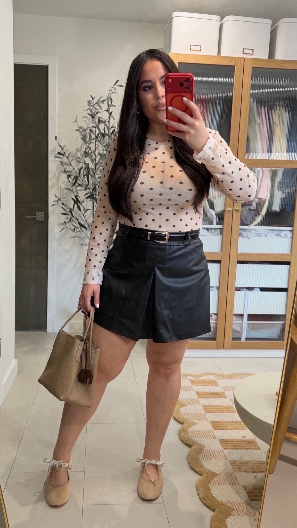 This polka dot mesh top! Wearing size Lin everything 


#LTKootd #LTKSeasonal #LTKMidsize