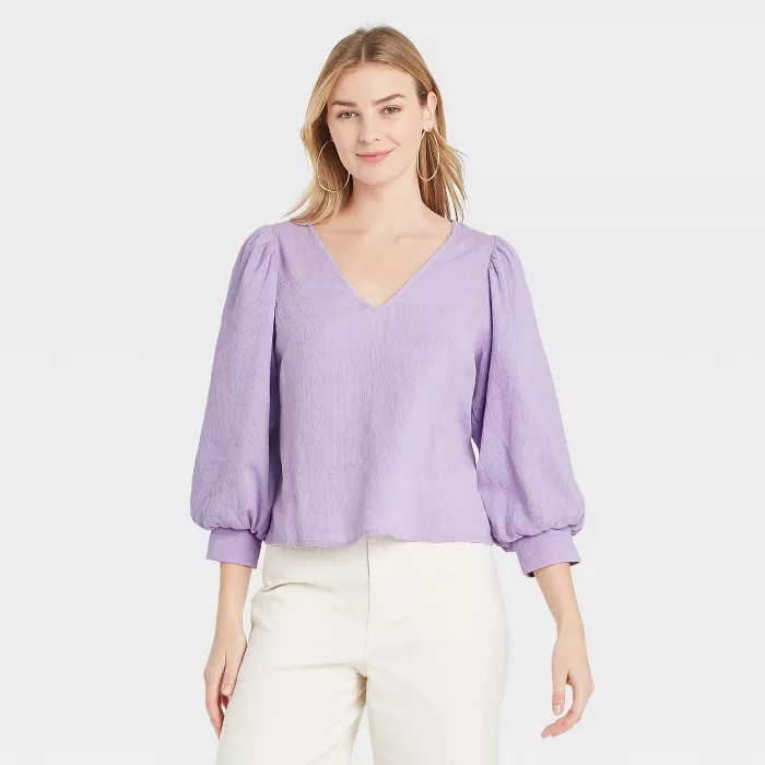 Women's 3/4 Sleeve Voile Top - A New Day™ | Target