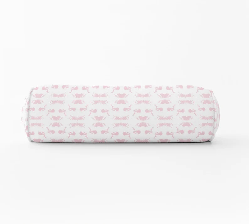 Designer Painterly Round Bolster French Pink Bolster Pillow Long Lumbar Ballet Pink Bolster Pillo... | Etsy (US)