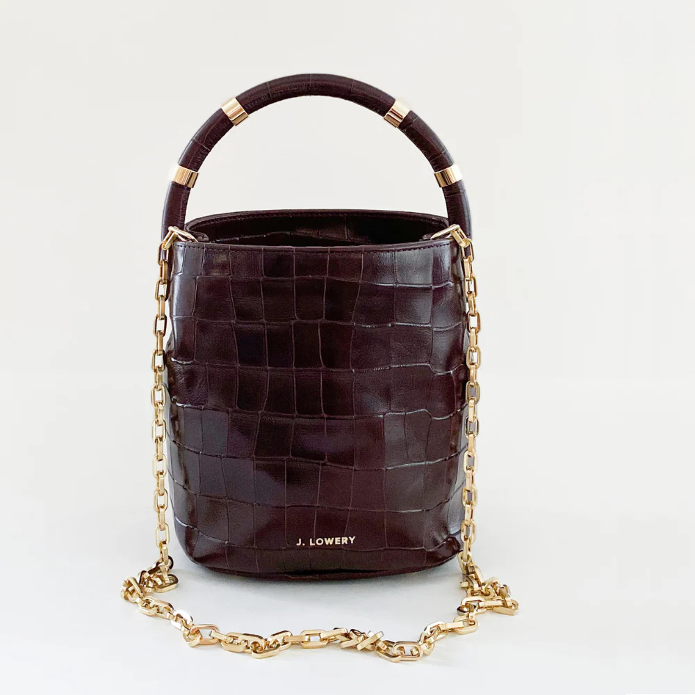 J. LOWERY MAX MINI Bucket Bag | Merlot Croc | J. LOWERY