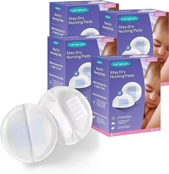 Lansinoh Stay Dry Disposable Nursing Pads for Breastfeeding, 240 Count | Amazon (US)