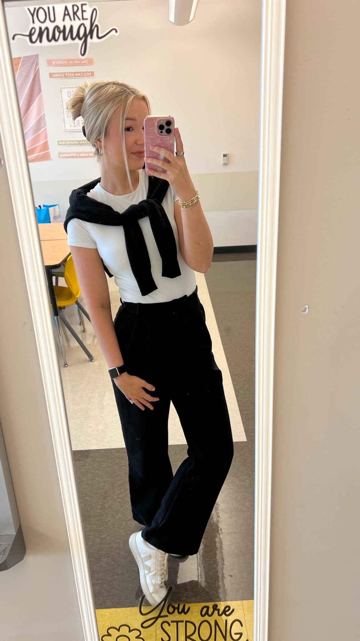 Business casual teacher outfit! Cute & comfy with my fav Abercrombie trousers! Wearing a size medium in the bodysuit and a size 26 in pants!

#LTKSeasonal #LTKWorkwear #LTKFallSale