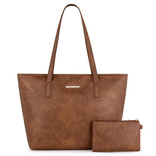 Montana West Tote Bags Large Leather Purses and Handbags for Women Top Handle Shoulder Satchel Hobo Bags MWC-028BR | Amazon (US)