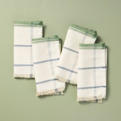 Set of 4 Plaid Cloth Napkins - Hearth & Hand™ with Magnolia | Target