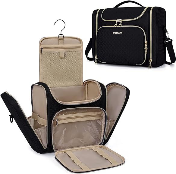 Toiletry Bag, BAGSMART Travel Toiletry Bag for Women, Water-resistant Cosmetic Makeup Bag, Large ... | Amazon (US)