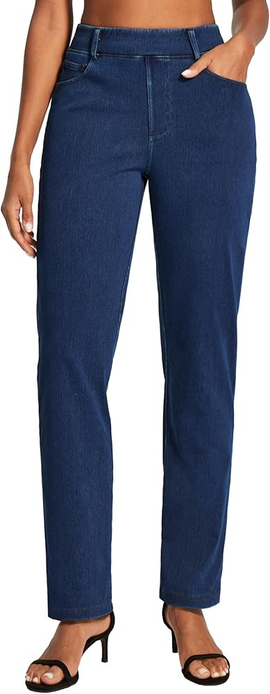 IUGA Women's Straight Leg High Waisted Pull On Bootcut Jeans | Amazon (US)