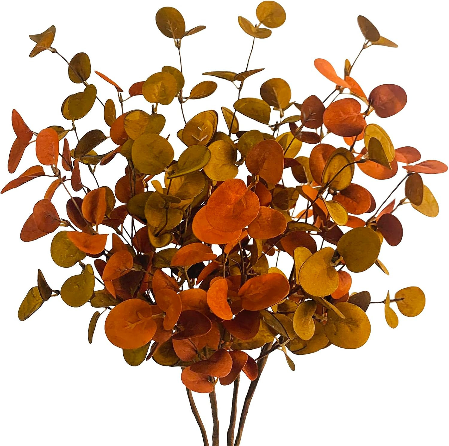 Ruidazon 4 Pcs Artificial Fall Eucalyptus Leaves Greenery Stems Plants for Home Floral Arrangement Wedding Party Autumn Thanksgiving Table Centerpiece Decorations, 26.7" | Amazon (US)