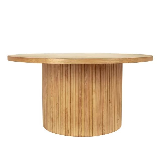 Solid Wood Coffee Table Circle Center Table Modern Farmhouse Living Room Coffee Table Round Natur... | Walmart (US)