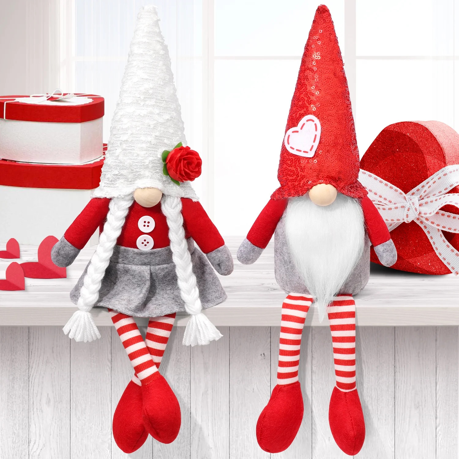 Ayieyill Valentines Day Gnome Plush Elf Decorations - 2PCS Mr and Mrs Handmake Scandinavian Tomte... | Walmart (US)