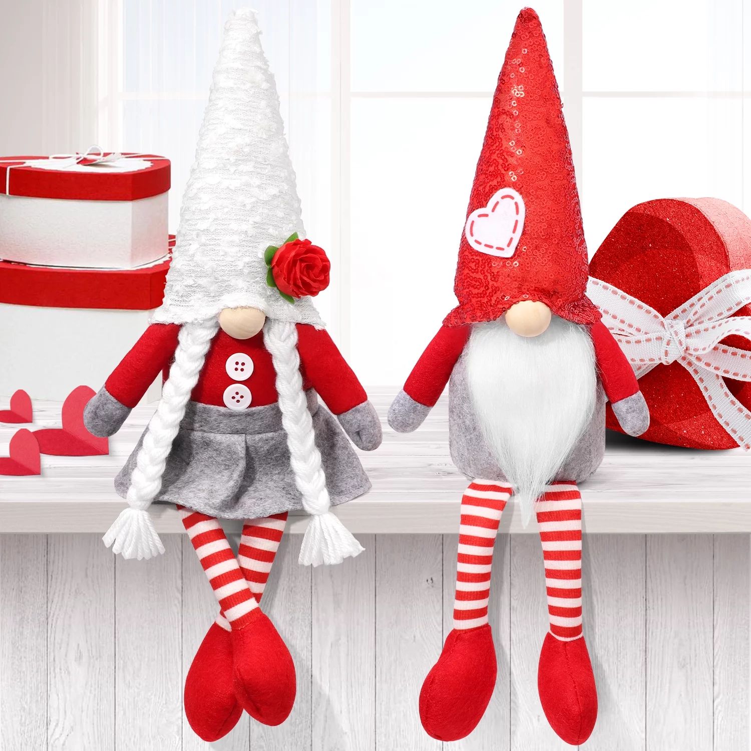 Ayieyill Valentines Day Gnome Plush Elf Decorations - 2PCS Mr and Mrs Handmake Scandinavian Tomte... | Walmart (US)