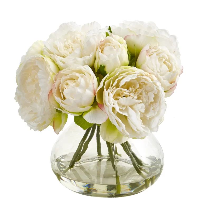 Peony Arrangement in Vase | Wayfair North America