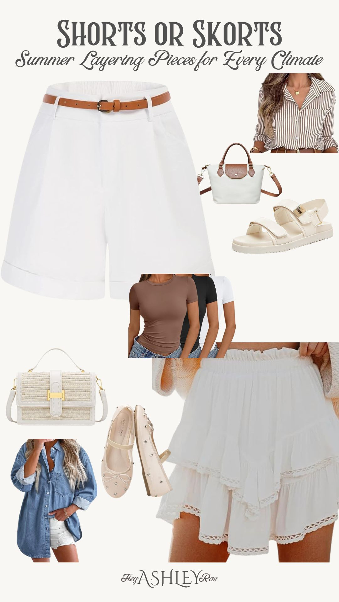 Casual outfits ideas with shorts or a skort!

This is my favorite skirt! So soft and stretchy! Size up one in the shorts!

Ballet flats, summer purses, chunky sandals, denim button up, white shorts, white skort, 3 pack of T-shirts, soft T-shirts, mom outfit, midsize, petite, travel outfit, summer style 

#LTKMidsize #LTKSummerEdit #LTKFindsUnder50