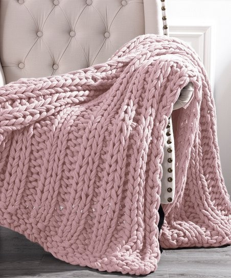 Rose Chunky Knit Throw | Zulily