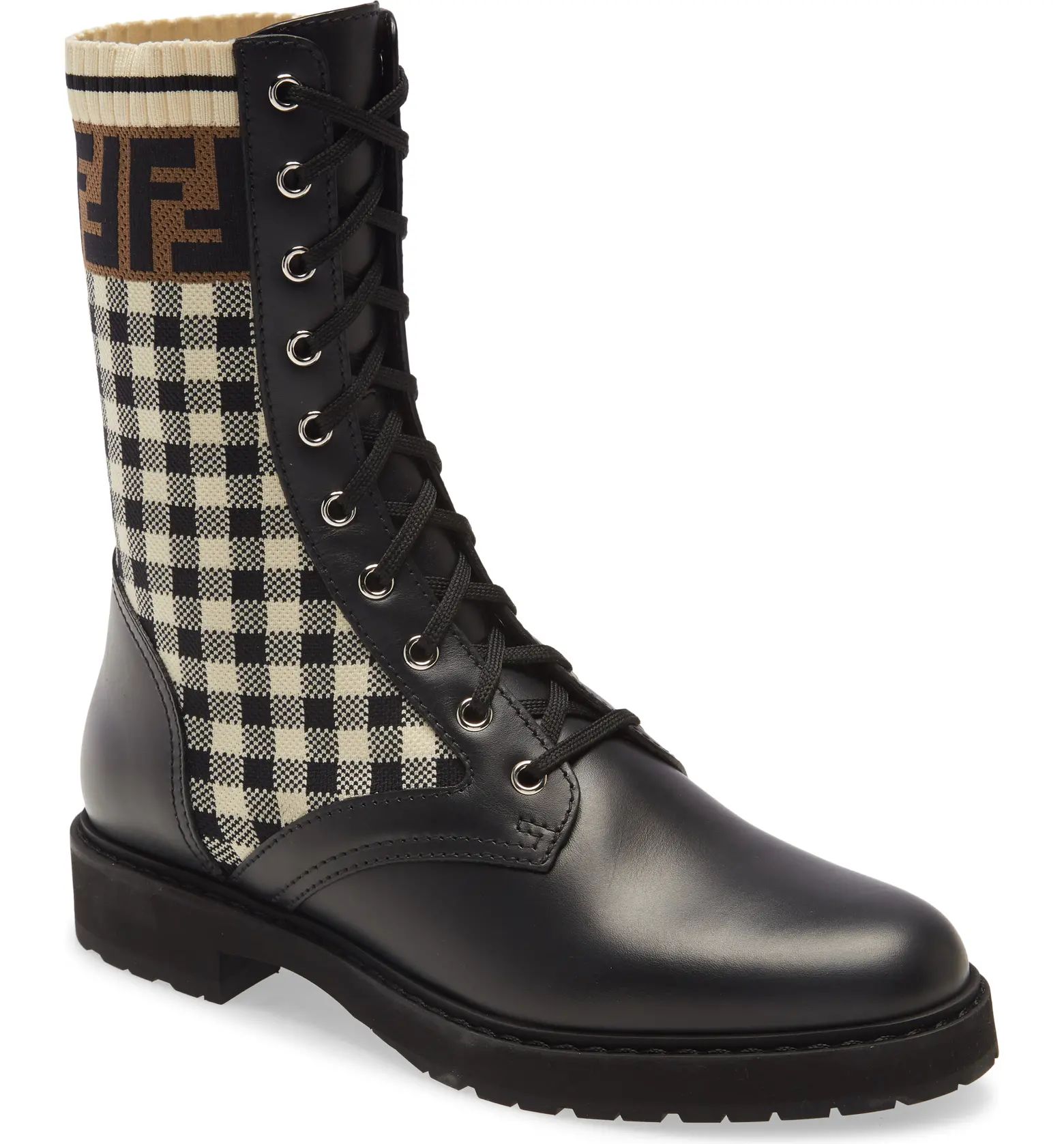FF Gingham Sock Lace Up Boot | Nordstrom