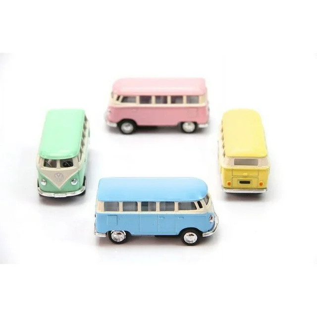4PC SET: 2.5" Kinsmart 1962 VW Volkswagen Bus Diecast Model Toy Car 1:64 Pastel | Walmart (US)