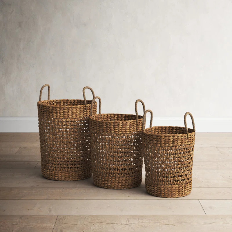 3 Piece Seagrass Basket Set | Wayfair North America