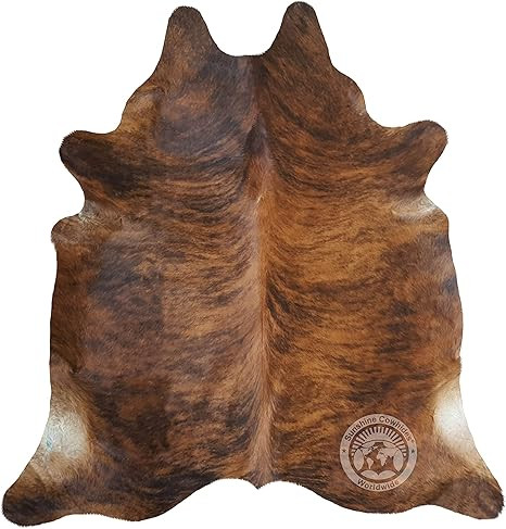 Genuine Brindle Reddish Cowhide Rug Approx. Size 6 x 7 ft. 180 x 210 cm | Amazon (US)