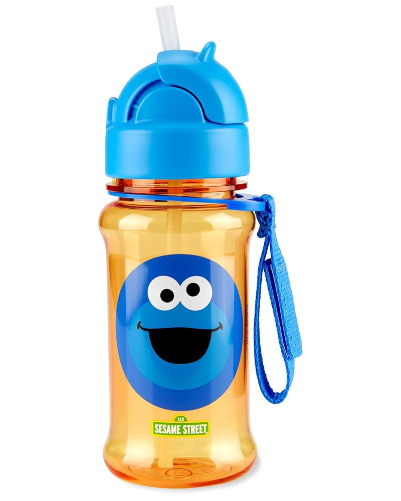 Skip Hop x Sesame Street Toddler Sippy Cup with Straw, Straw Bottle, 12 oz, Cookie Monster | Amazon (US)