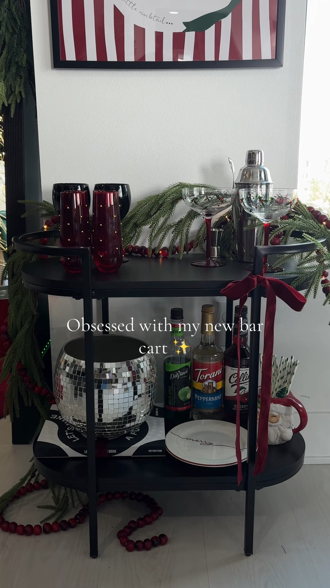 In love with this bar cart! Especially styled for Christmas 🖤 #barcart #christmasdecor

#LTKHome #LTKSeasonal