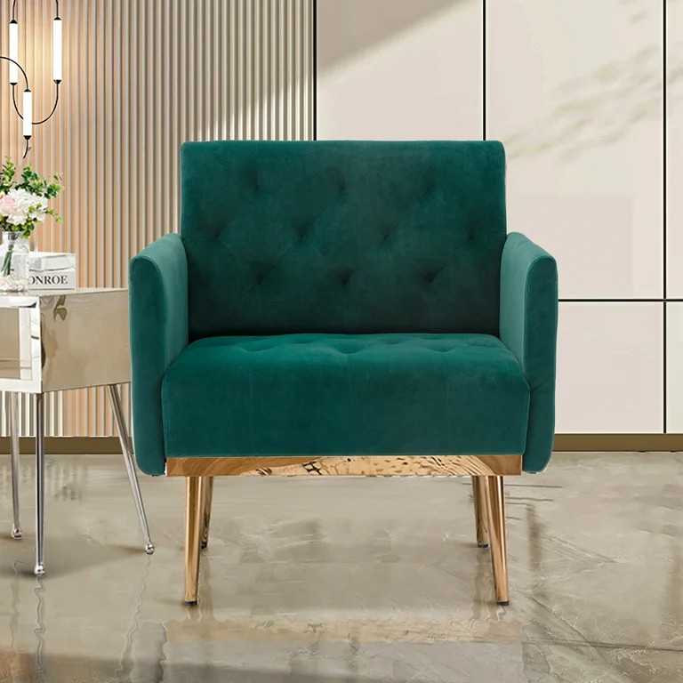 Deolme Modern Accent Chair, Upholstered Single Sofa Chair Sherpa Arm Chair for Living Room, Comfy... | Walmart (US)