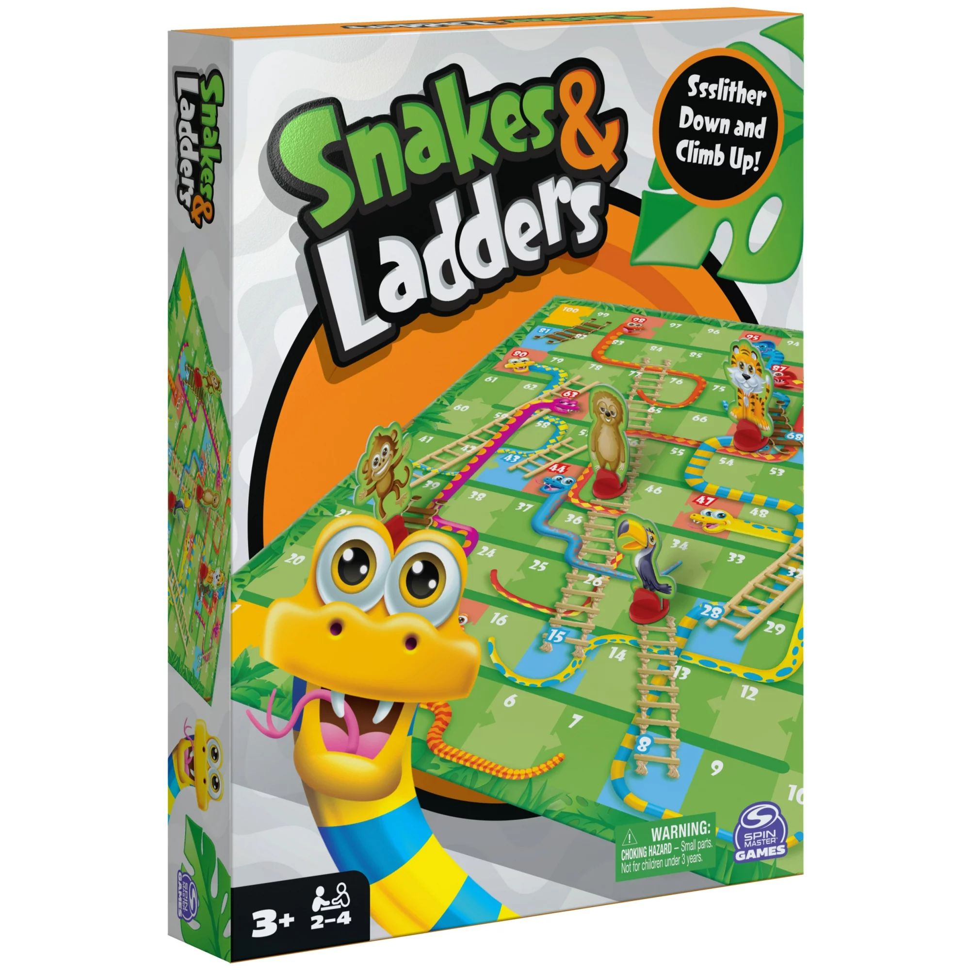 Spin Master Games, Snakes & Ladders Game for Kids Colorful 2-4 Player Board Game for Family Game ... | Walmart (US)