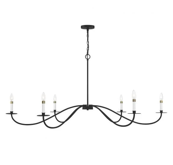6 Light Chandelier in Matte Black by Meridian Lighting M100105MBK - Walmart.com | Walmart (US)