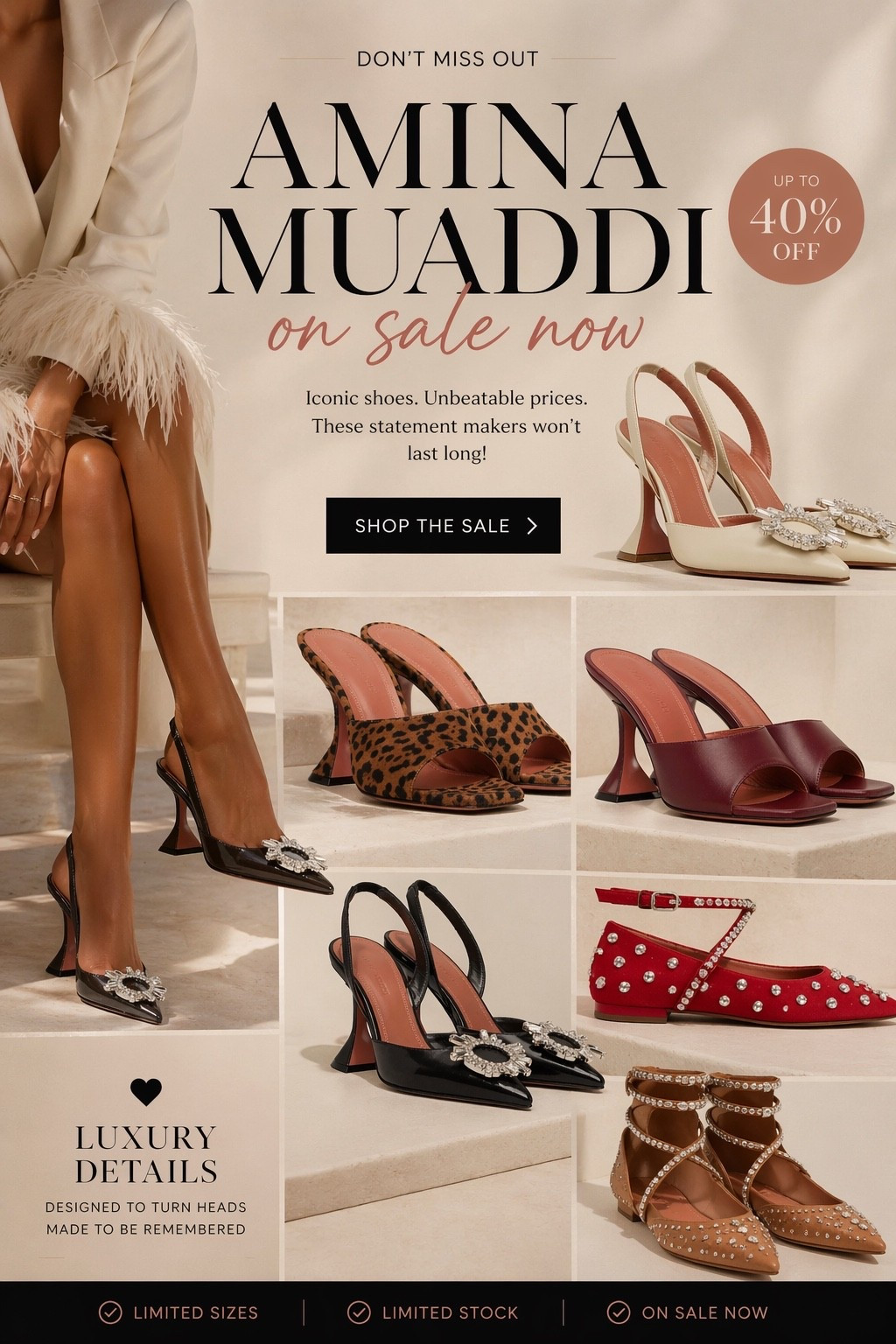 These Amina Muaddi heels are the definition of statement luxury — that iconic sculpted heel, the sparkle, the confidence… EVERYTHING.
And the fact they’re on sale right now?? yeah… we’re not gatekeeping this one 👀
Perfect for weddings, nights out, or when you just want to feel like that girl 
Trust me… these don’t stay in stock long

amina muaddi heels sale, amina muaddi shoes, designer heels on sale, luxury heels for women, statement heels 2026, crystal heels women, wedding guest heels, luxury shoes sale, high end heels, trendy heels 2026, fashion girl heels, going out heels, designer shoes discount, amina muaddi dupes alternative, sculptural heel shoes, pinterest fashion shoes, luxury style inspo, night out outfit heels, glamorous heels


#LTKSaleAlert #LTKMothersDay #LTKootd