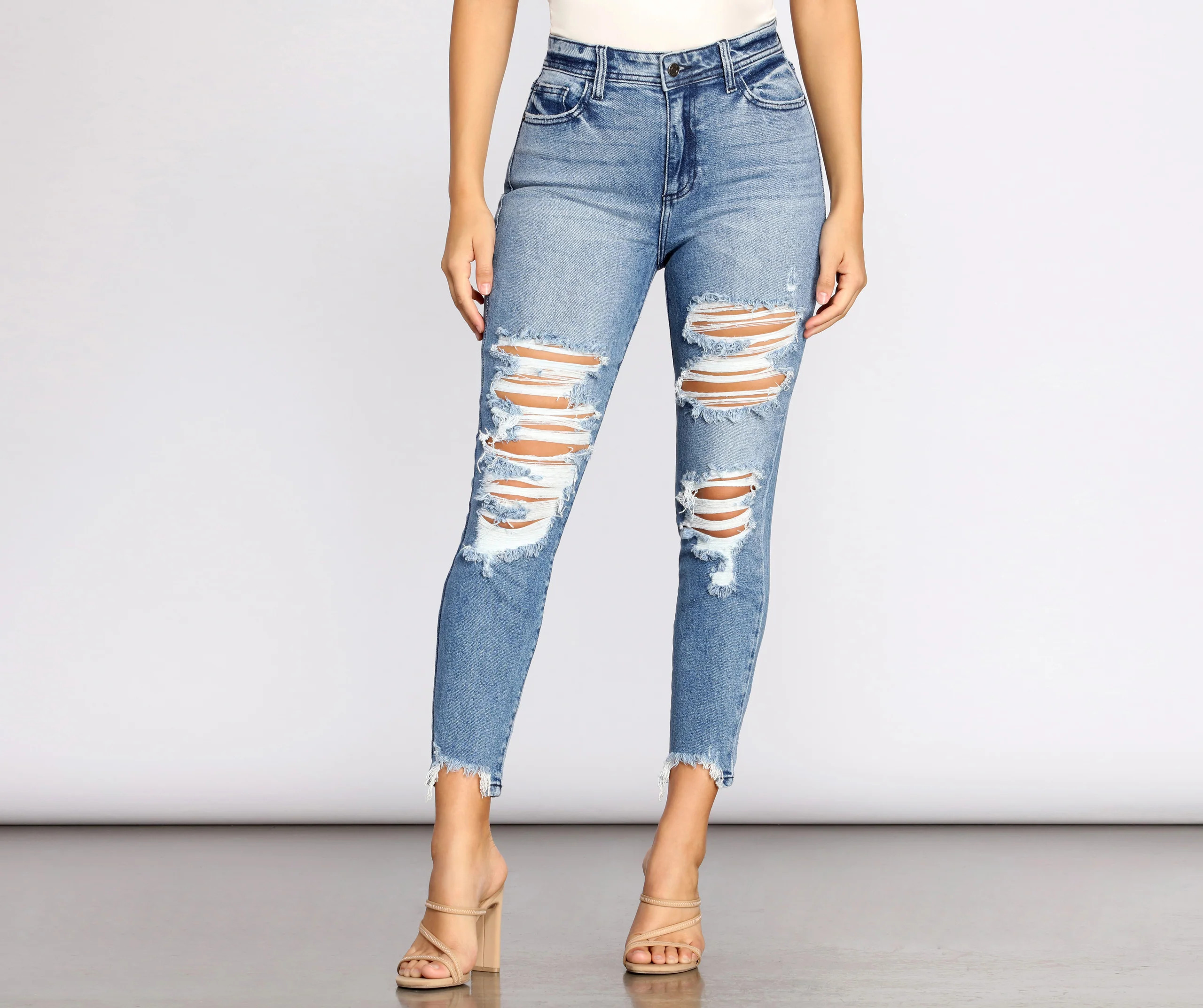 Rise Up Distressed Skinny Jeans | Windsor Stores