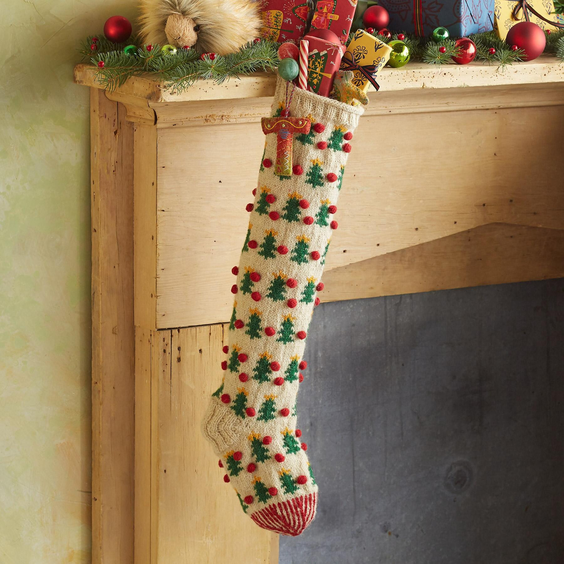 Heirloom Pompom Trees Stocking | Sundance | Sundance Catalog