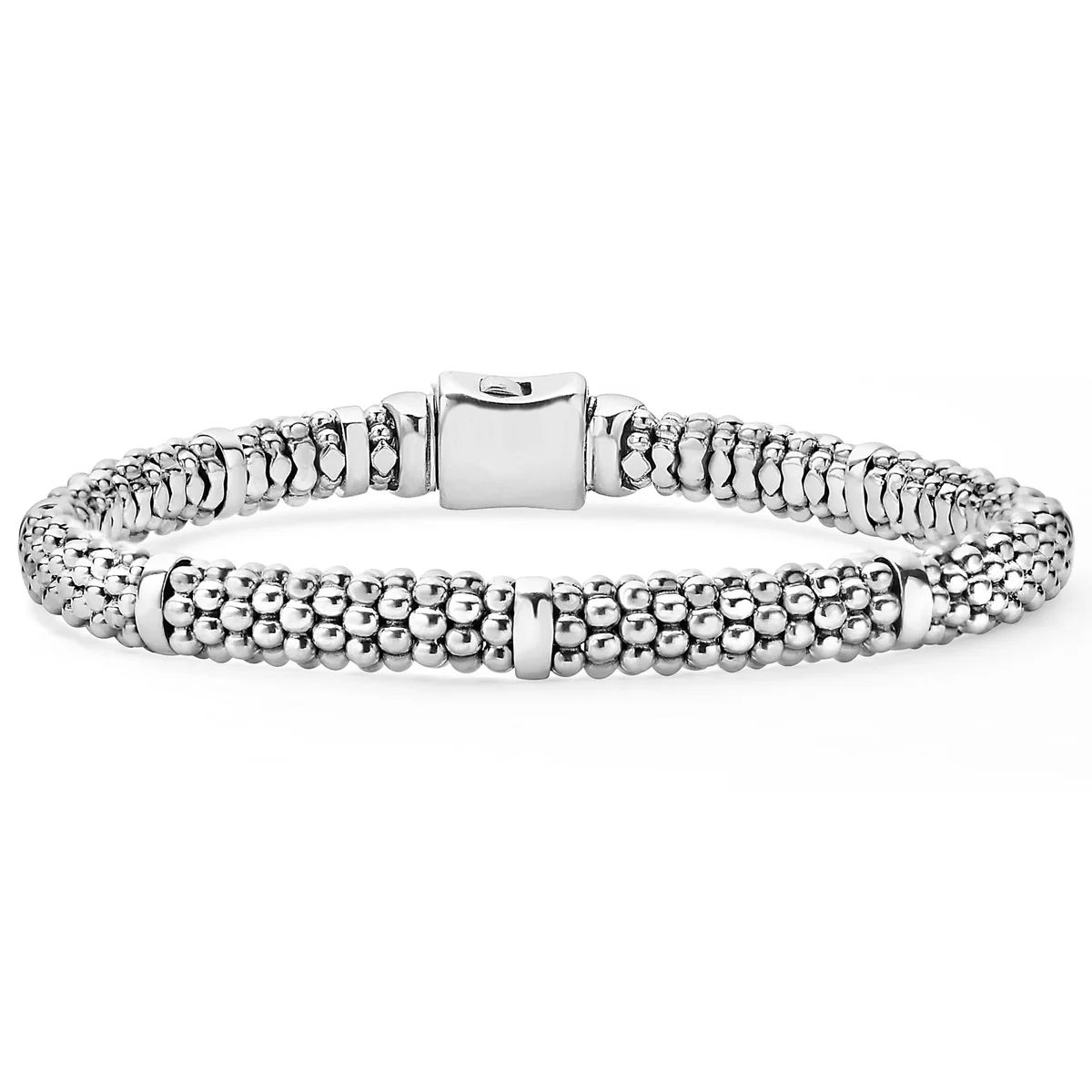 Signature Caviar Silver Station Caviar Bracelet 6mm | LAGOS