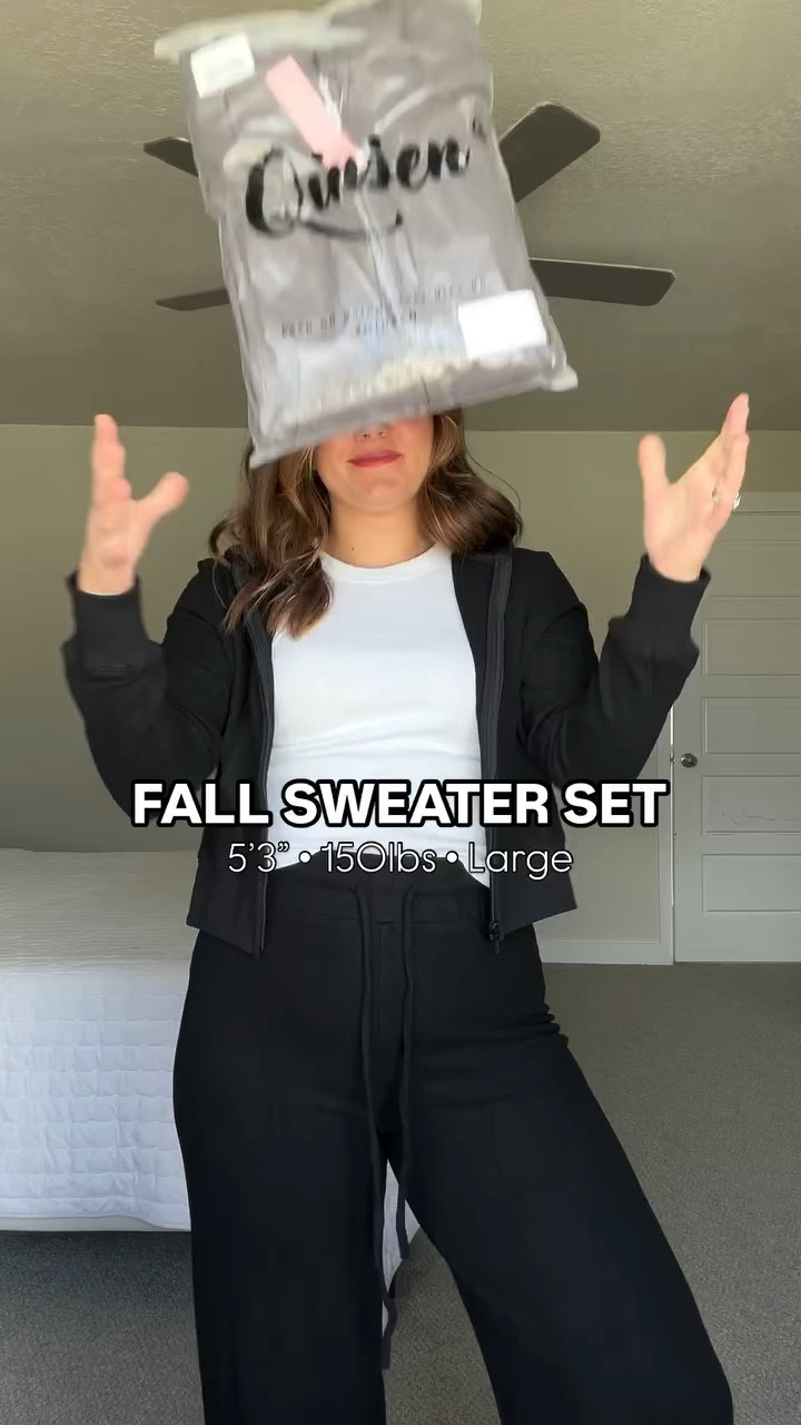 Wearing a large in both sets!