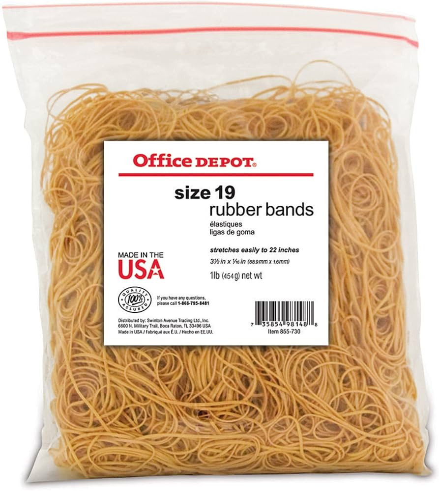 Office Depot Rubber Bands, #19, 3 1/2in. x 1/16in., 1 Lb. Bag, 2419408 | Amazon (US)