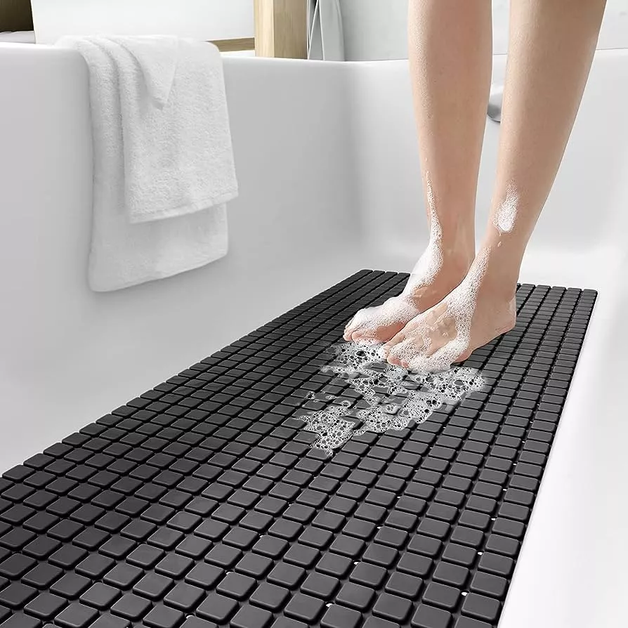 Bathtub Mat Non Slip, Bath Mats for Tub, Shower Mat with Suction Cups  Drainage Holes, Machine Washable, Foot Massage, Exfoliating