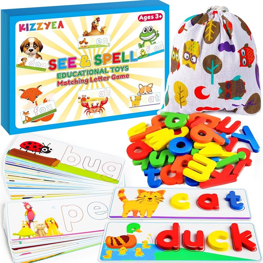 Learning Educational Toys and Gift for 2 3 4 5 6 Years Old Boys & Girls - See & Spell Matching Le... | Amazon (US)