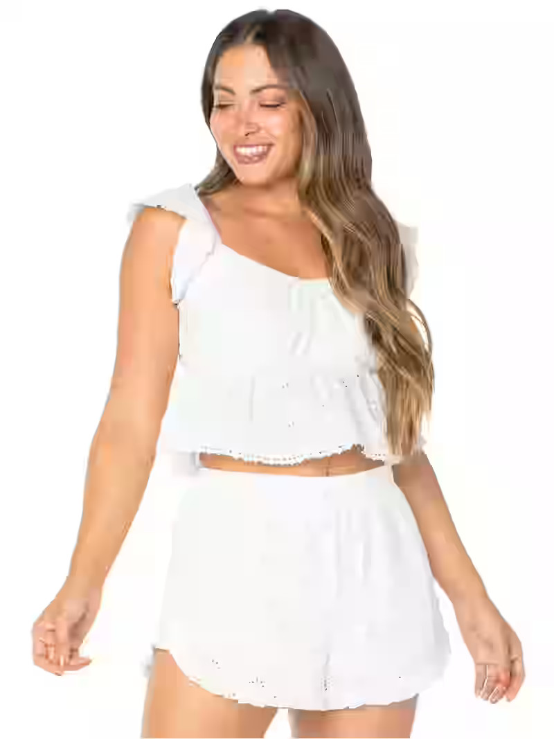 Celebrity Pink Juniors Eyelet Flutter Sleeve Top | Walmart (US)