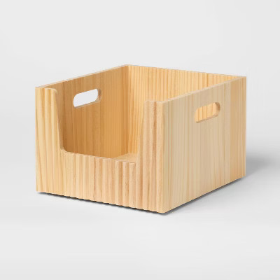 Open Front Wood Bin - Brightroom™ | Target