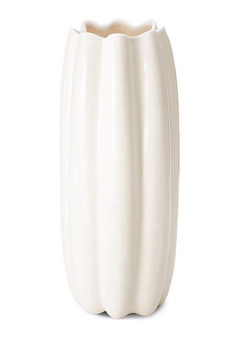 Aerin Tall Mirabelle Ceramic Vase - Cream | Saks Fifth Avenue