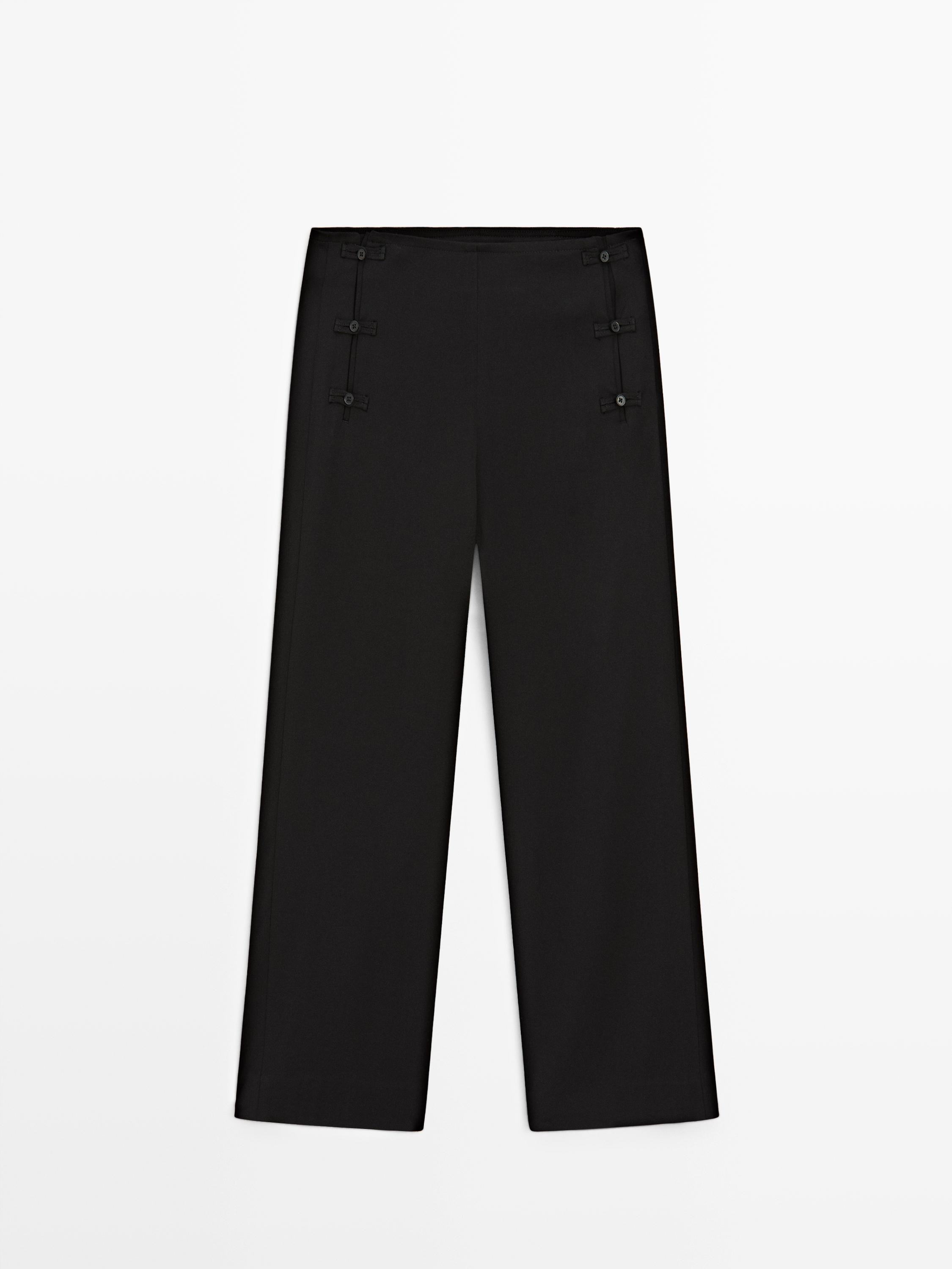 VIEW LOOK
Capris with button details

 £89.95  Colour:  Black  Add to basket | Massimo Dutti UK