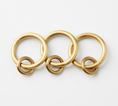 Brass Curtain Round Rings - Large (Set of 10) | Pottery Barn (US)